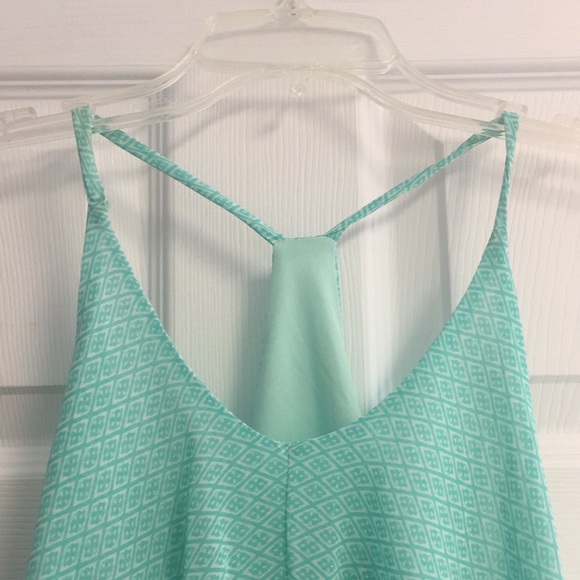 Aqua patterned silky top - Picture 2 of 7